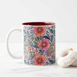 Springtime tuin - Bloemenpatroon 2 - Koffie Mok