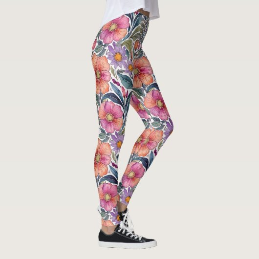 Springtime tuin - Bloemenpatroon 2 - Leggings (Rechts)