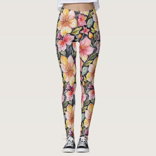 Springtime tuin - Foral pattern 1 - Leggings (Voorkant)