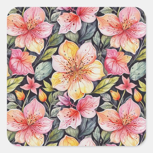 Springtime tuin - Foral pattern 1 - Sticker (Voorkant)