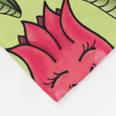 Springtime Tulip Flowers Pattern Red Green Cute Fleece Deken (Hoek)