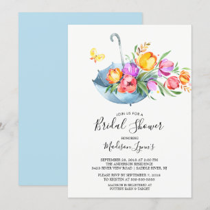 Springtime Tulips Bridal Shower Invitation Kaart