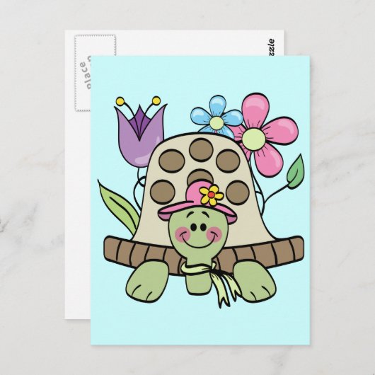 Springtime Turtle Tshirts en Gifts Briefkaart (Voorkant / Achterkant)
