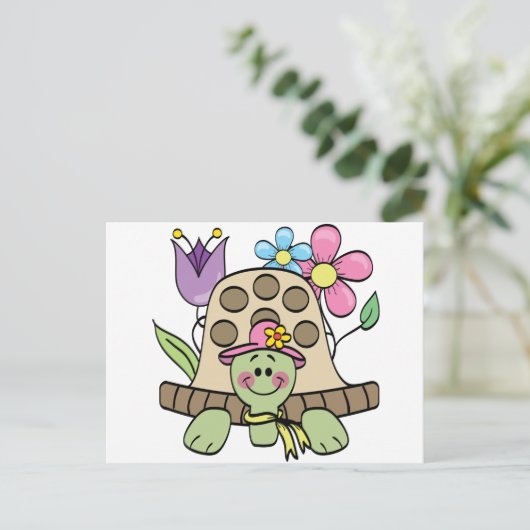 Springtime Turtle Tshirts en Gifts Briefkaart (Staand voorkant)