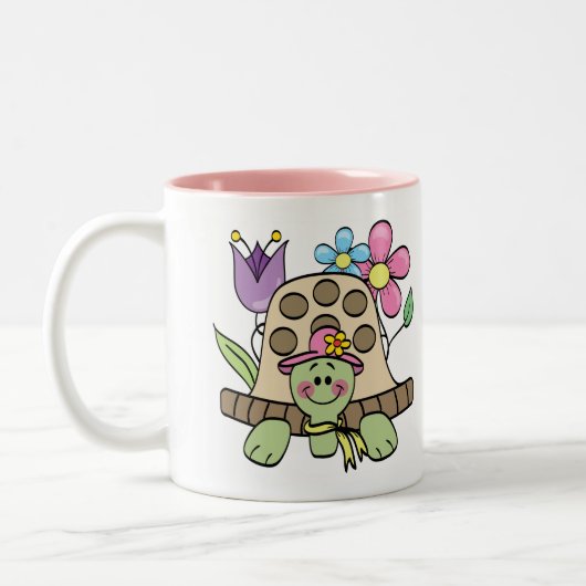 Springtime Turtle Tshirts en Gifts Tweekleurige Koffiemok (Links)