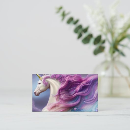 Springtime Unicorn Horse Triptych Visitekaartje (Staand voorkant)