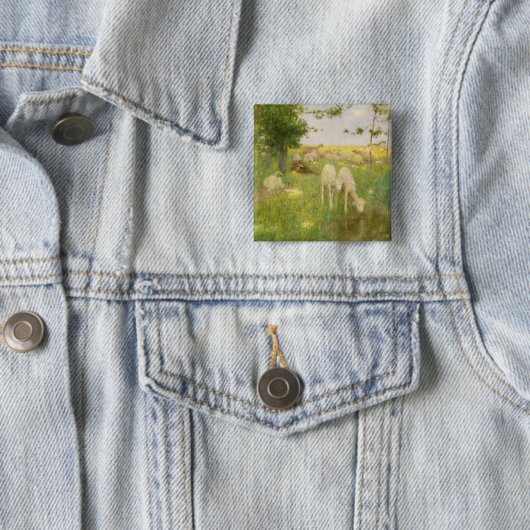 Springtime Vierkante Button 5,1 Cm (In situ)