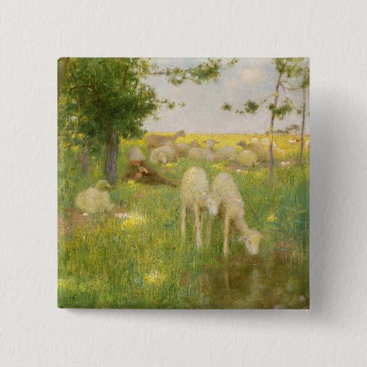 Springtime Vierkante Button 5,1 Cm (Voorkant)