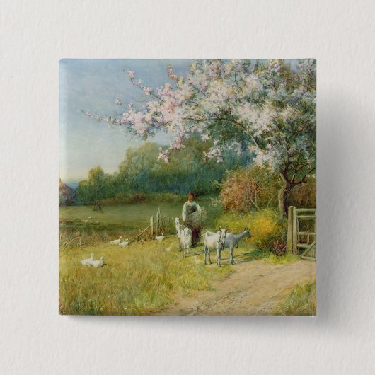 Springtime Vierkante Button 5,1 Cm (Voorkant)