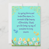 Springtime Vriendschap Bloemenstraal van Sunshine Bedankkaart (Voorkant)