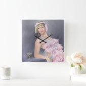 Springtime-wandklok Vierkante Klok (Huis)