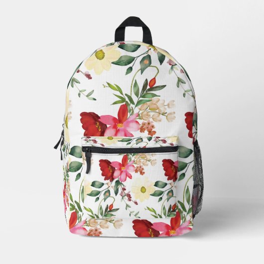  Springtime Waterverf Bloemen Rugzak (Voorkant)