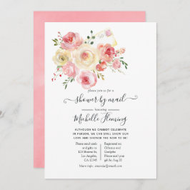 Springtime-Waterverf Floral-Baby shower per post Kaart