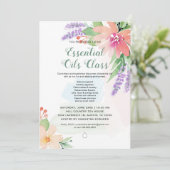 Springtime-Waterverf Floral Essential Oils Klasse Kaart (Staand voorkant)