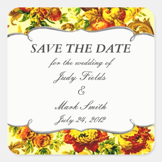 Springtime Wedding Save the Date Stickers (Voorkant)