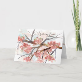 Springtime Wishes Pink Cherry Blossom Tree Kaart