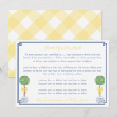 Springtime Yellow Boxwood Topiary Baby shower Bedankkaart (Voorkant / Achterkant)