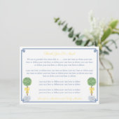 Springtime Yellow Boxwood Topiary Baby shower Bedankkaart (Staand voorkant)