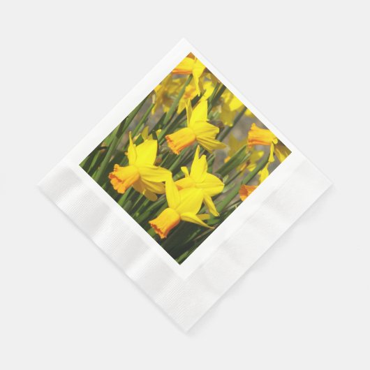 Springtime Yellow Daffodils Floral Servet (Hoek)