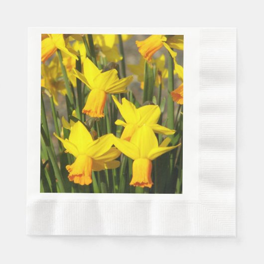 Springtime Yellow Daffodils Floral Servet (Voorkant)