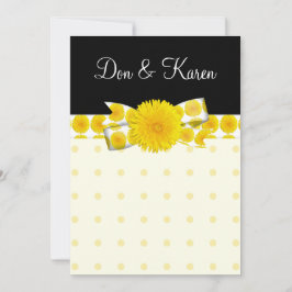 Springtime Yellow Dandelion Wedding Kaart