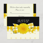 Springtime Yellow Dandelion Wedding RSVP Kaartje (Voorkant / Achterkant)