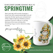 Springtime Zonnebloem Gnome Keramische Mok