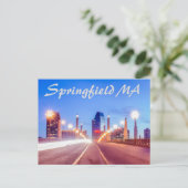 springveldmassachusetts skyline briefkaart (Staand voorkant)
