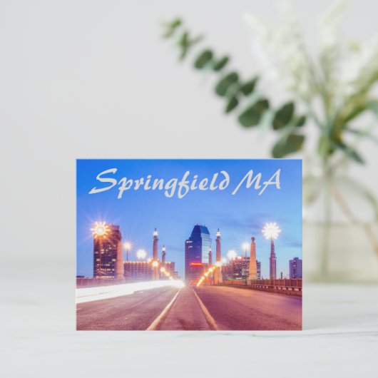 springveldmassachusetts skyline briefkaart (Staand voorkant)
