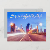 springveldmassachusetts skyline briefkaart (Voorkant / Achterkant)