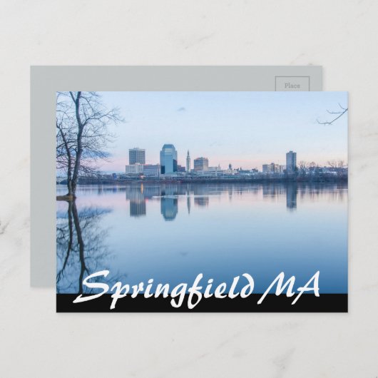 springveldmassachusetts skyline briefkaart (Voorkant / Achterkant)