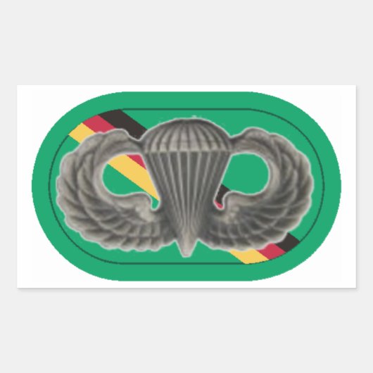 SPRINGVLEUGELS OP SF DETACHMENT EUROPA OVALE STICK RECHTHOEKIGE STICKER (Voorkant)