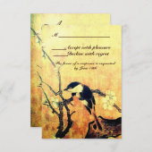 SPRINGVOEDING, FLOWER TREE MONOGRAM GEEL BROWN RSV RSVP KAARTJE (Voorkant / Achterkant)