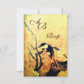 SPRINGVOEDING, FLOWER TREE MONOGRAM GEEL BROWN RSV RSVP KAARTJE (Achterkant)