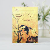 SPRINGVOEDING, FLOWER TREE MONOGRAM GEEL BROWN RSV RSVP KAARTJE (Staand voorkant)