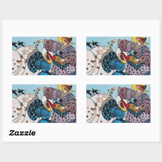 SPRINGVOEDING / MODE KOSTUMONTWERPER RECHTHOEKIGE STICKER (Vel)