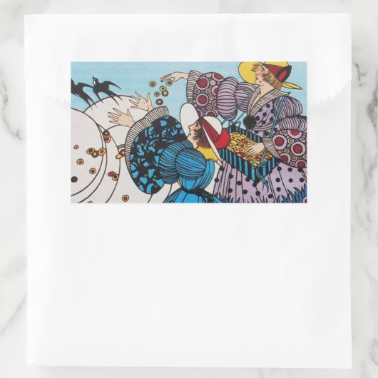 SPRINGVOEDING / MODE KOSTUMONTWERPER RECHTHOEKIGE STICKER (Tas)