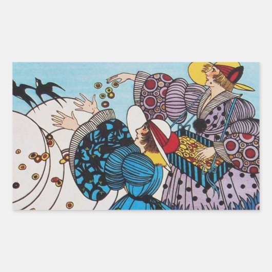 SPRINGVOEDING / MODE KOSTUMONTWERPER RECHTHOEKIGE STICKER (Voorkant)