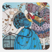 SPRINGVOEDING / MODE KOSTUMONTWERPER VIERKANTE STICKER (Voorkant)