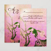 SPRINGVOEDING OP DE STROOMBOOM MONOGRAM PINK RSVP KAARTJE (Voorkant / Achterkant)