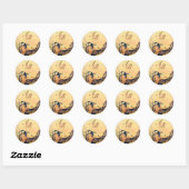 SPRINGVOGELS EN STROOMBOOGRAM Geel bruin Ronde Sticker (Vel)