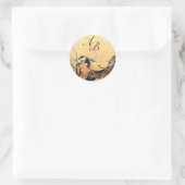 SPRINGVOGELS EN STROOMBOOGRAM Geel bruin Ronde Sticker (Tas)
