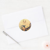 SPRINGVOGELS EN STROOMBOOGRAM Geel bruin Ronde Sticker (Envelop)