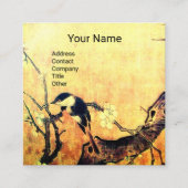 SPRINGVOGELS EN STROOMBOOGRAM Geel bruin Vierkante Visitekaartje (Voorkant)