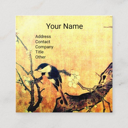 SPRINGVOGELS EN STROOMBOOGRAM Geel bruin Vierkante Visitekaartje (Voorkant)