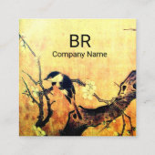 SPRINGVOGELS EN STROOMBOOGRAM Geel bruin Vierkante Visitekaartje (Achterkant)