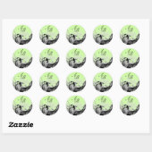 SPRINGVOGELS EN STROOMBOOGRAM, groen Ronde Sticker (Vel)