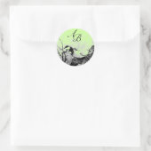 SPRINGVOGELS EN STROOMBOOGRAM, groen Ronde Sticker (Tas)