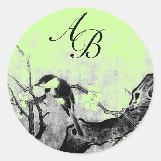 SPRINGVOGELS EN STROOMBOOGRAM, groen Ronde Sticker (Voorkant)