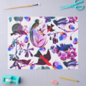 SPRINGVOGELS, VEREN, VRUCHTEN, Roze Blauwe Florenz Tissuepapier (Craft)